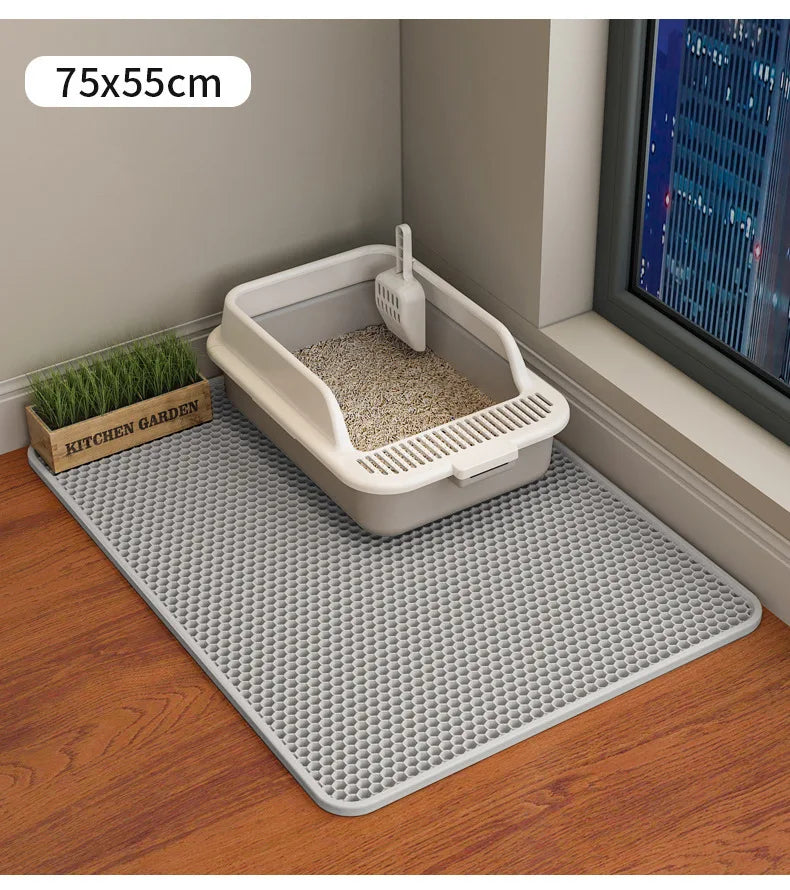 Cat Litter Mat Waterproof Double Layer Pet Litter Box Mat Pet Toilet Cat Mat Nonslip Sand Cat Washable Mat Pet Clean - Play Paws Toys