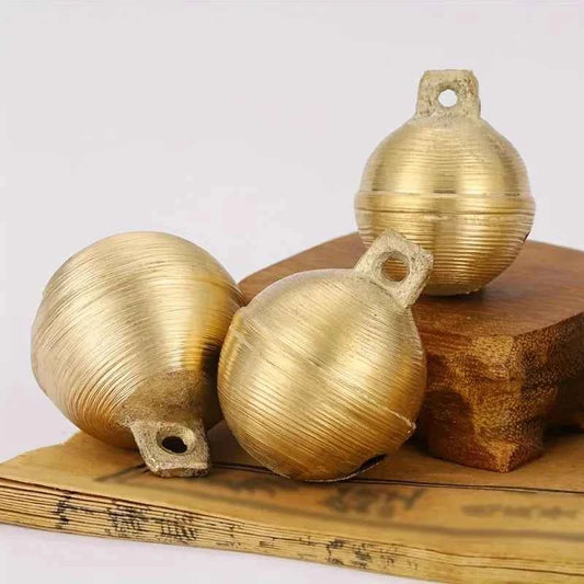 Vintage Brass Livestock Bell for Cattle Sheep & Horses - Loud Retro Copper Bell with Hammered Texture Durable Metal Design