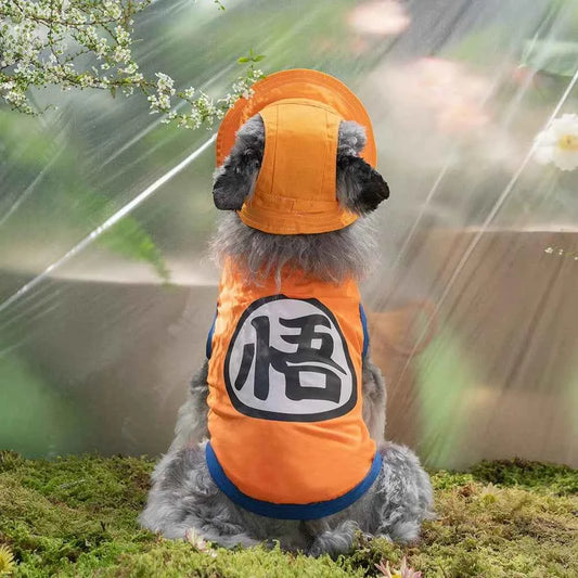 Goku Symbol Dog Tank Top Single Sided 2D Print Blouse Sleeveless Cool and Breathable Pet Vest for Small Medium Large Dogs Gift