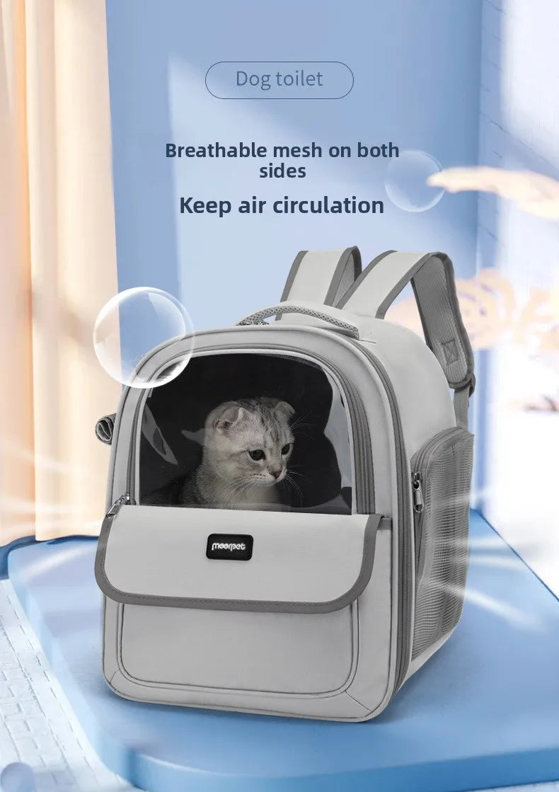 Large Capacity Breathable Mesh Portable Foldable Pet Carrier Backpack for Dog and Cat Outdoor Travel Camping Hiking Supplies - Play Paws Toys