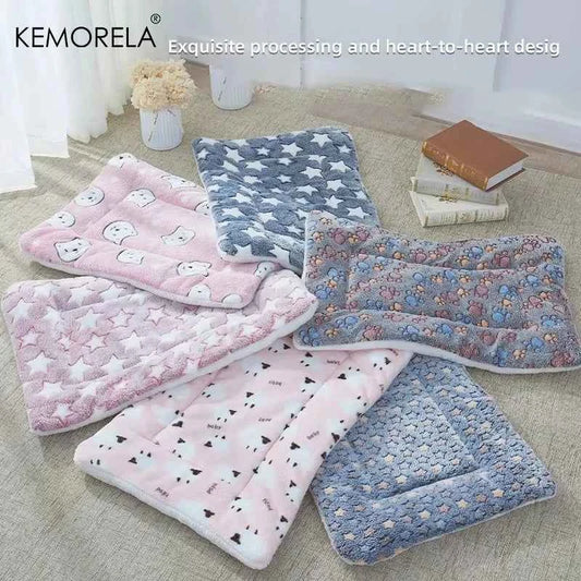 KEMORELA Flannel Pet Sleeping Mat Dog Bed Winter Puppy Bed Dog Sofa Mattress Cushion for Small Large Dog Blanket Pet Supplies
