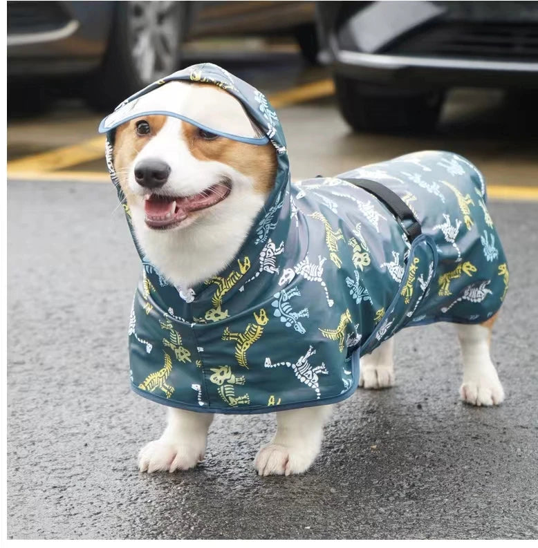 Teddy Cgi Golden Dog Clothes Egg Olk Man PU Waterproof Jacket Dog Raincoat Pet Supplies Waterproof Outdoor