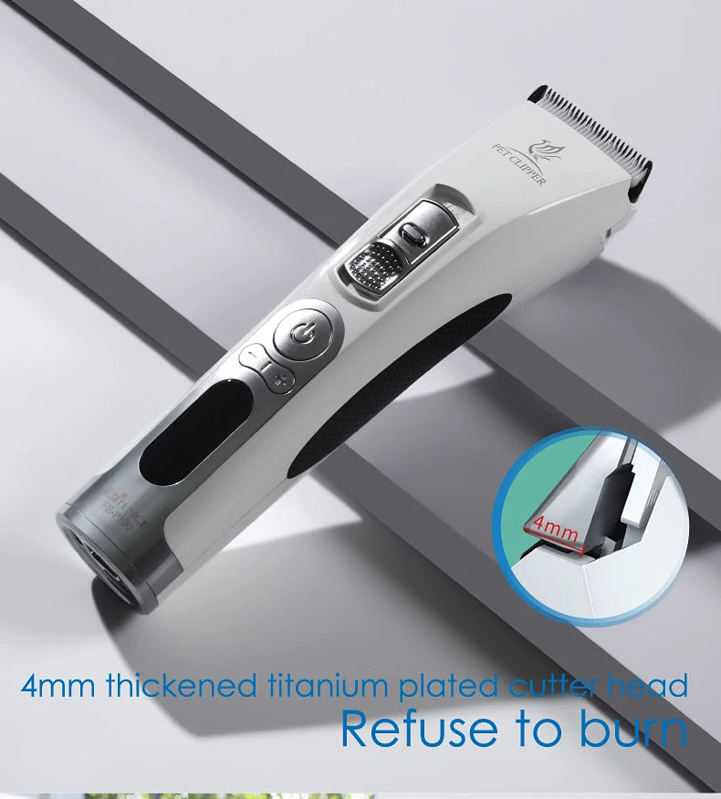 Fenice Clipper Dogs Professional LCD Screen Pet Cat Clippers Electrical Grooming Trimmer Rechargeable Haircut Machine Animals