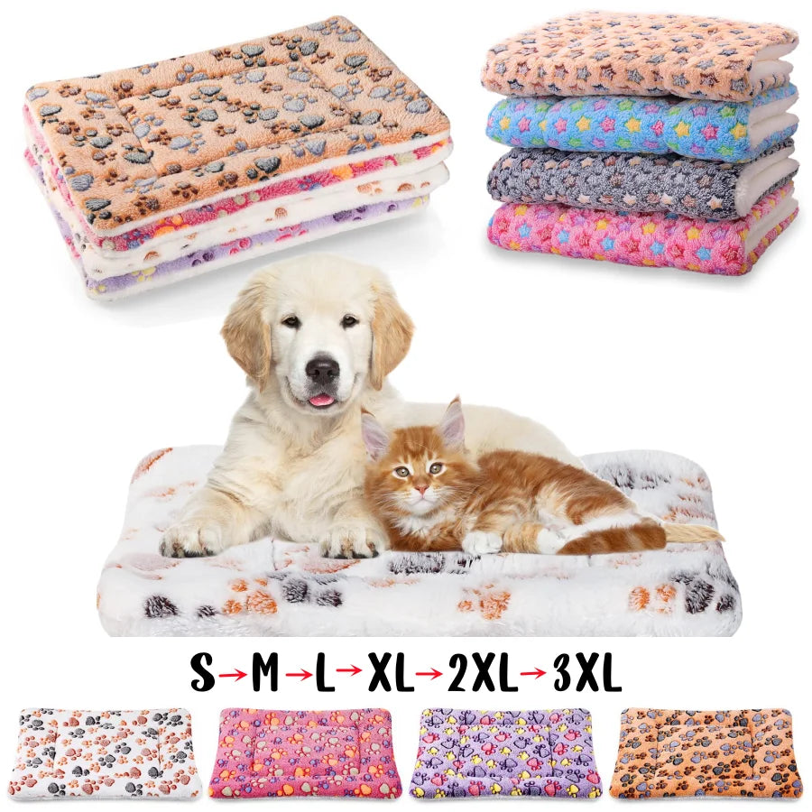 Large Size Flannel Dog Bed Thicken Cat Bed Sleeping Mat Dog Mat Blanket For Puppy Kitten Dog Bed Rug for Small Medium Large Dog - Play Paws Toys