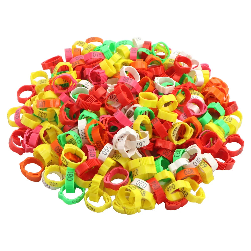 10-50PCS High-quality Chicken Foot Ring 6 Colors Numbered Identification Leg Rings Clip for Poultry Chickens Ducks Geese Parrot
