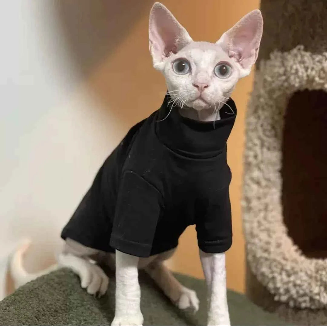 DUOMASUMI Sphynx Cat Clothes Self-heating Warm Thermal Underwear Clothes for Cat Sphynx Devin Konnis Hairless Cat Clothes
