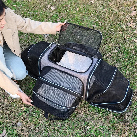 Portable Cat Backpack Carrier Foldable Expandable Pet Travel Bag Airline Approved Breathable Pet Carrier for Dog Pet Accessories - Play Paws Toys