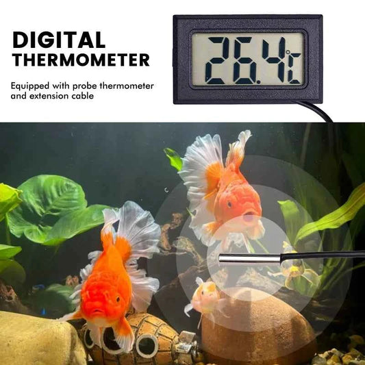 Fish Tank Thermometer Aquarium Adsorbable Digital Display Temperature Detector LCD Screen Display Celsius Fish Tank Tool Aquatic