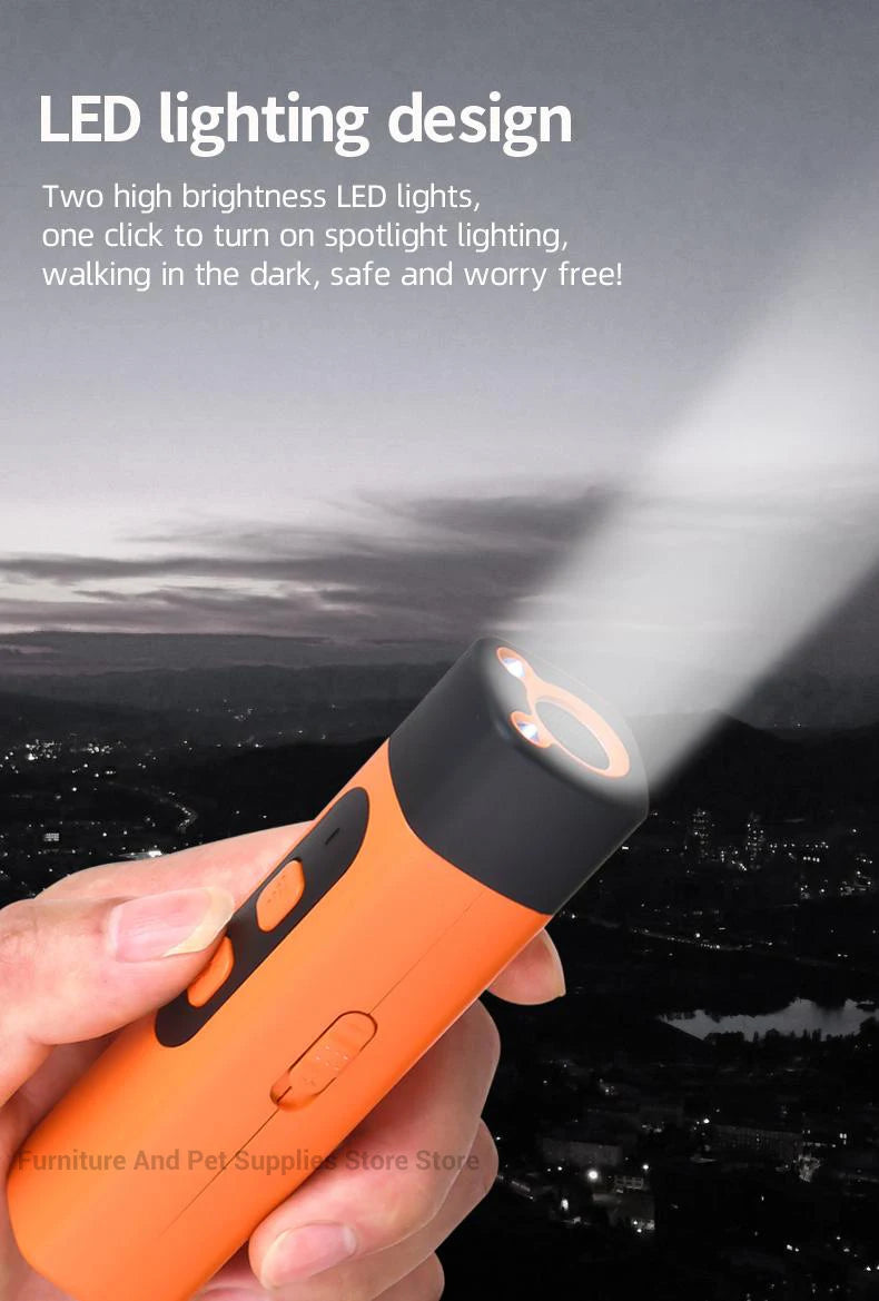 New Pet Dog Repeller Ultrasonic Dog Training Device Rechargeable Anti Dog Bark Stop-Barking Deterrent Device With LED Flashlight
