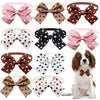 10PCS Heart Print Dog Bow Ties Adjustable Puppy Bowties Small Pet Bows Collars For Dogs and Cats Fashion Dog Grooming Supplies