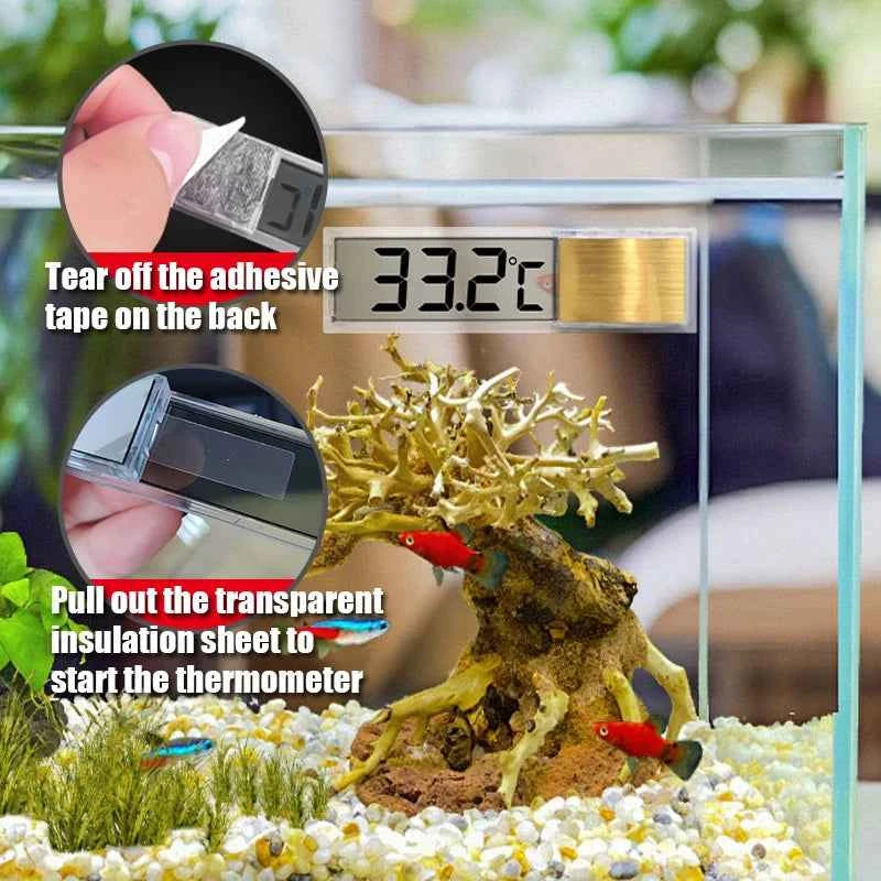1PC Aquarium Thermometer Electronic LCD Digital Fish Tank Temperature Measurement Fish Tank Temp Meter Aquarium Accessories
