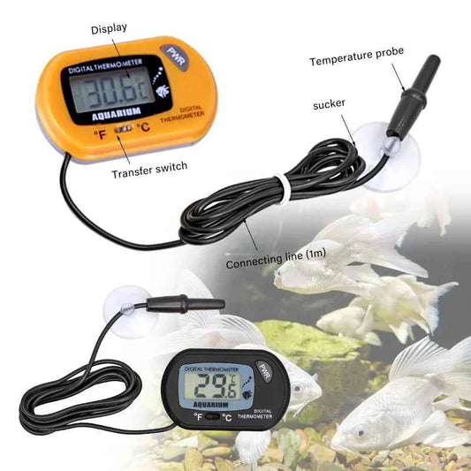 Fish Tank Thermometer Aquarium Adsorbable Digital Display Temperature Detector LCD Screen Display Celsius Fish Tank Tool Aquatic