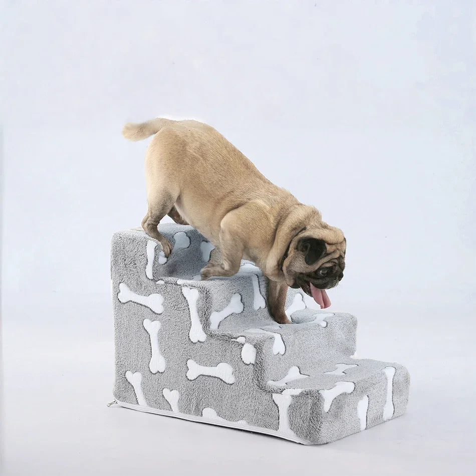 Ladder Dogs Pets Bone Shape Puppy Stairs Beside The Sofa Bed Ramp for Dogs Protecting Pet Joint Safety Stairs for Elderly Dogs
