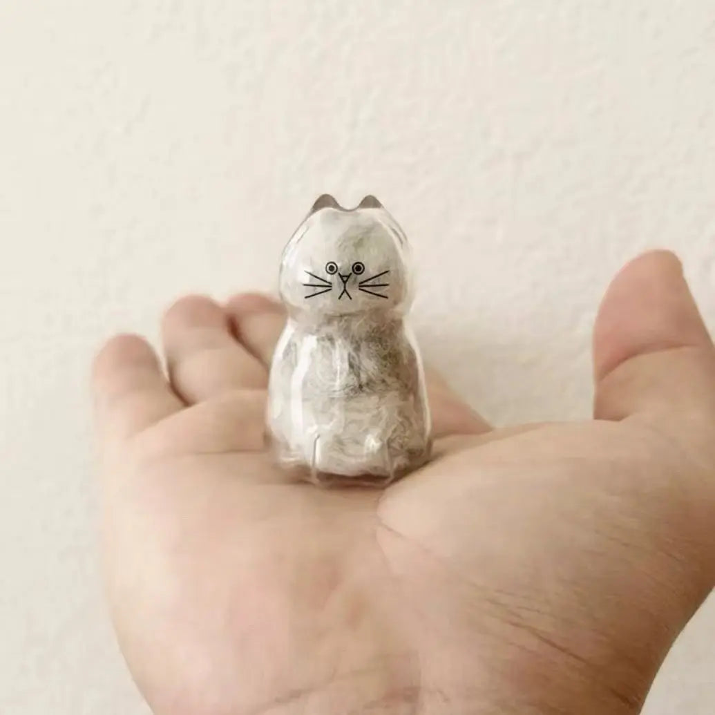 Transparent Cat Hair Storage Box Charm Gacha Cat Hair Storage Capsule Commemorative Collection Bag Keychain Pendant - Play Paws Toys