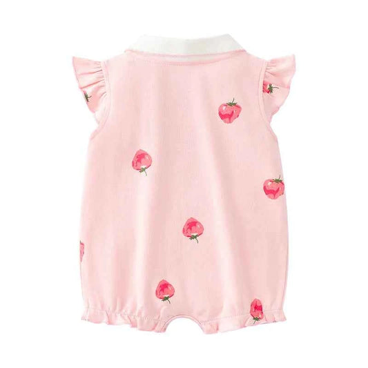 Newborn baby summer clothes, thin pure cotton clothes, baby girl princess cute jumpsuit, sleeveless 0-1 years old