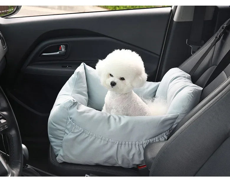 Pet Dog Portable Car Seat Central Control Nonslip Dog Carriers Safe Car Armrest Box Booster Kennel Bed for Small Dog Cat Travel