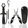 Folding Fishing Net with Aluminum Alloy Landing Net Non-Slip Gloves Storage Bag Fish Pliers Lip Gripper for Easy Catch & Release