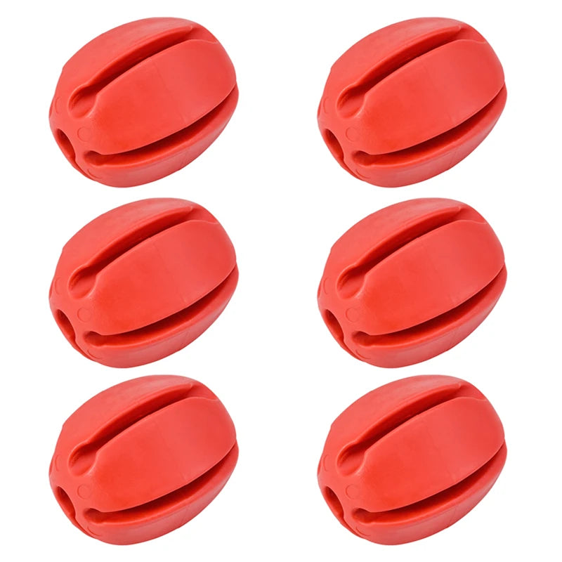 6 PCS Silicone Fishing Rod Holder Ball Straps 5 Hole Lightweight Fishing Tackle Ties Organizer Storage Racks Fishing Accessories