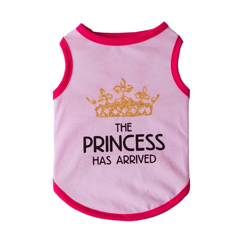 Summer Cotton Sphynx Cat T Shirt Vest for Small Cats Gotas Princess Print Pet Dog Clothes Garfield Kedi Shirts Mascotas Clothing