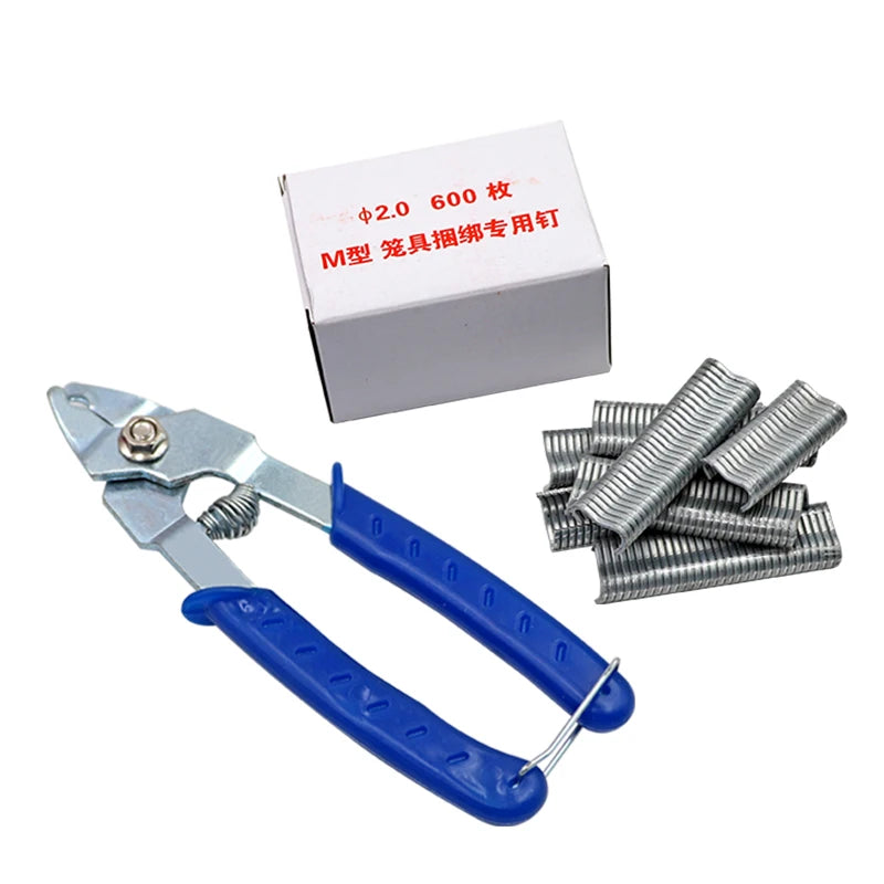Farm Hog Ring Plier Tool M Clips Staples Chicken Hamster Bird Rabbit Mesh Cage Wire Fencing Caged Clamp Poultry Animal Supplies