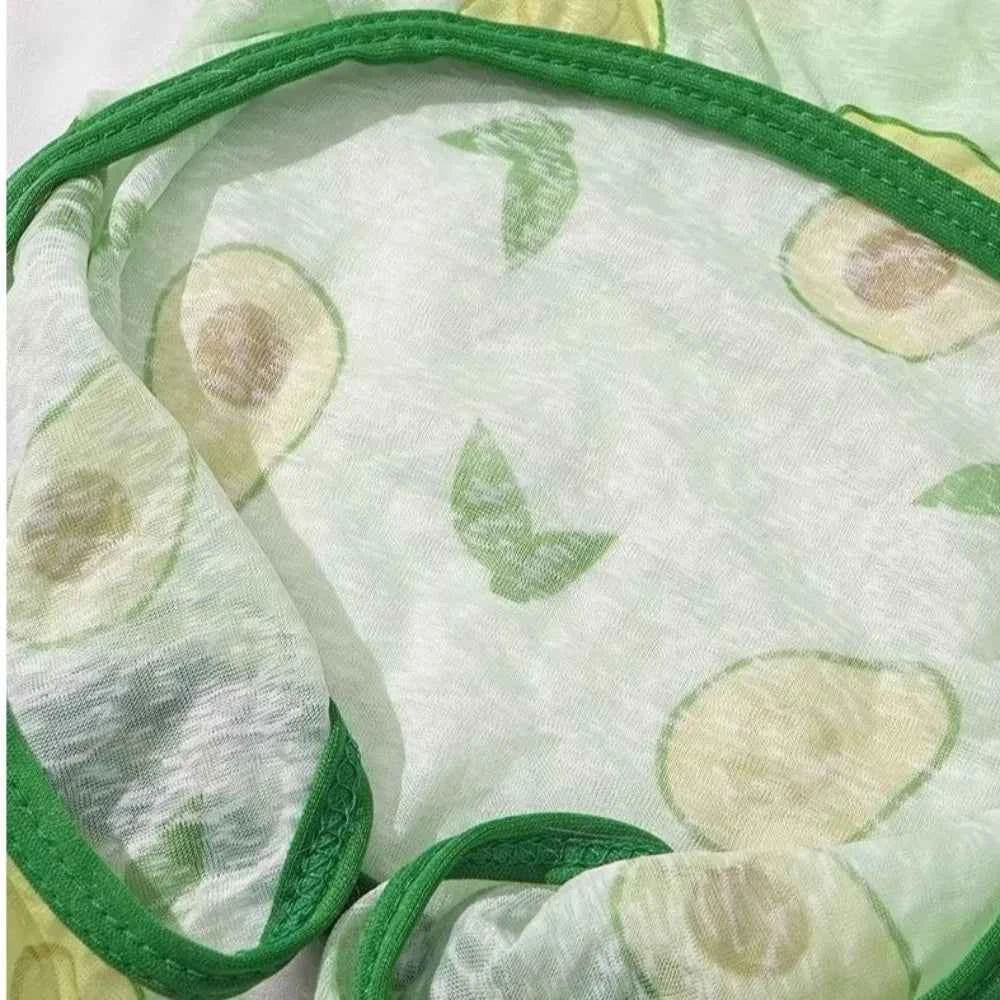 Cartoon Print Cat Cooling Jumpsuit Ultra-thin Breathable Mesh Dog Sunscreen Clothes Sun Protection Pet Four-legged Clothes