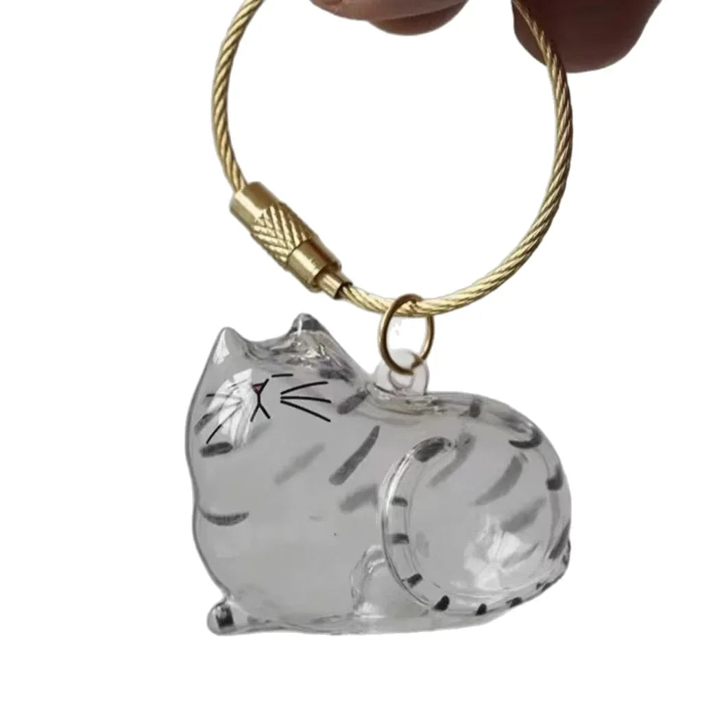 Transparent Cat Hair Storage Box Charm Gacha Cat Hair Storage Capsule Commemorative Collection Bag Keychain Pendant - Play Paws Toys