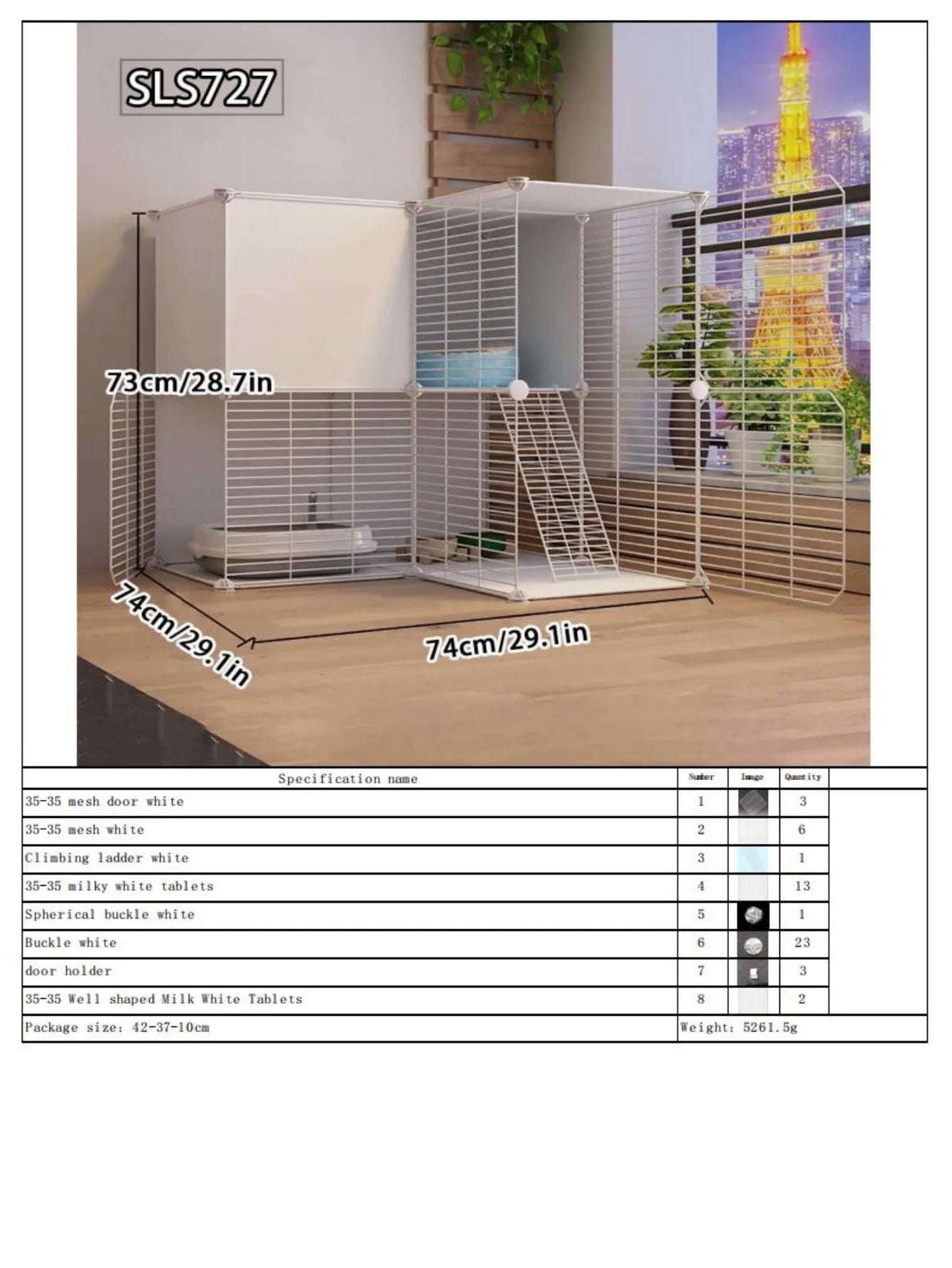 Cat Cage for Home Use, Indoor Free Space Cat House, Cat Shelter, Cat Nest, Pet Cage, Three-Story Small Cat Villa - Play Paws Toys