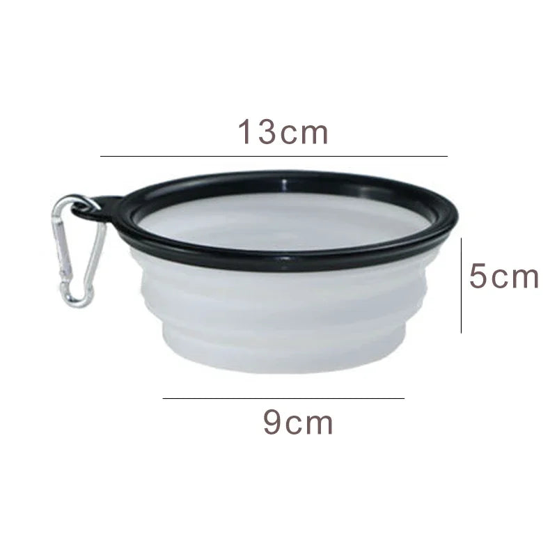Portable 350ml Fold Silicone Pet Bowl Collapsible Puppy Feeder Dish For Outdoor Travel Walking Camping Dog Food Water Supplies