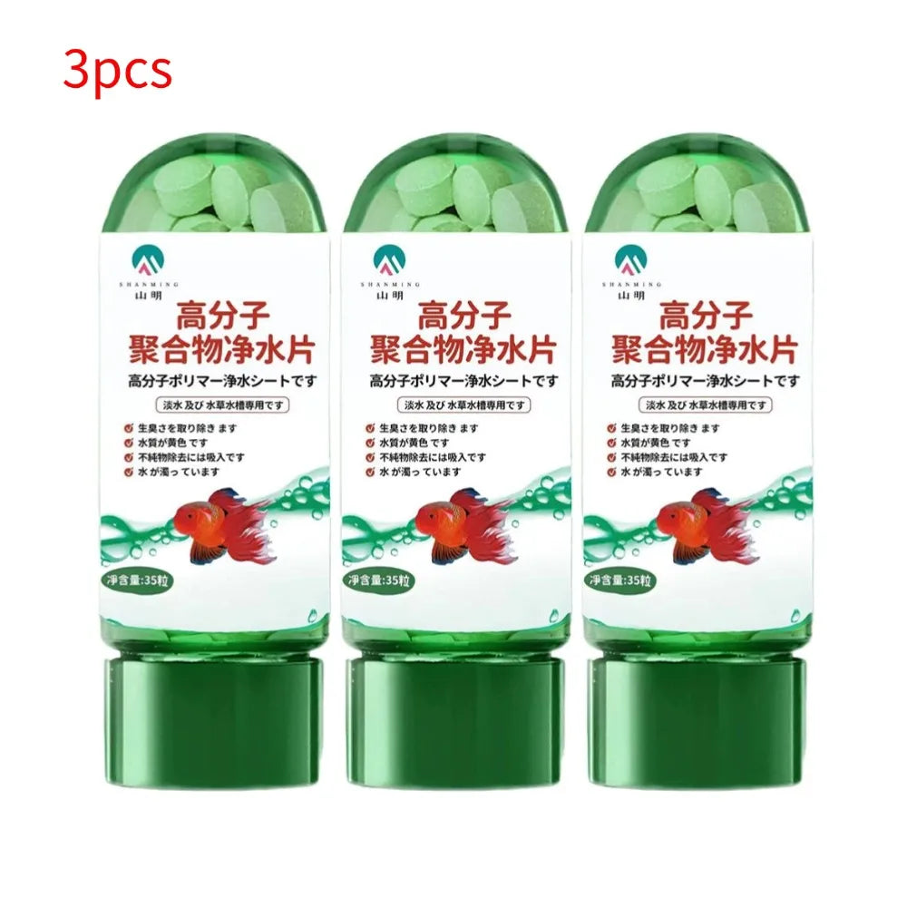 Water Purification Tablets Fish Bowl Water Cleaning Odor Remover Effective Algae Repellent Agent Safe Environment for Your Fish