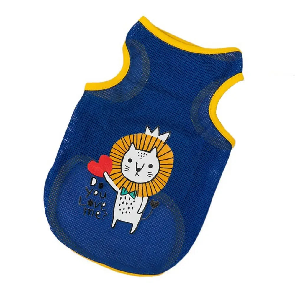 Cute Summer Polyester Fibre Cool Breathable Cat Costume Cat T-shirt Puppy Vest Dog Clothes