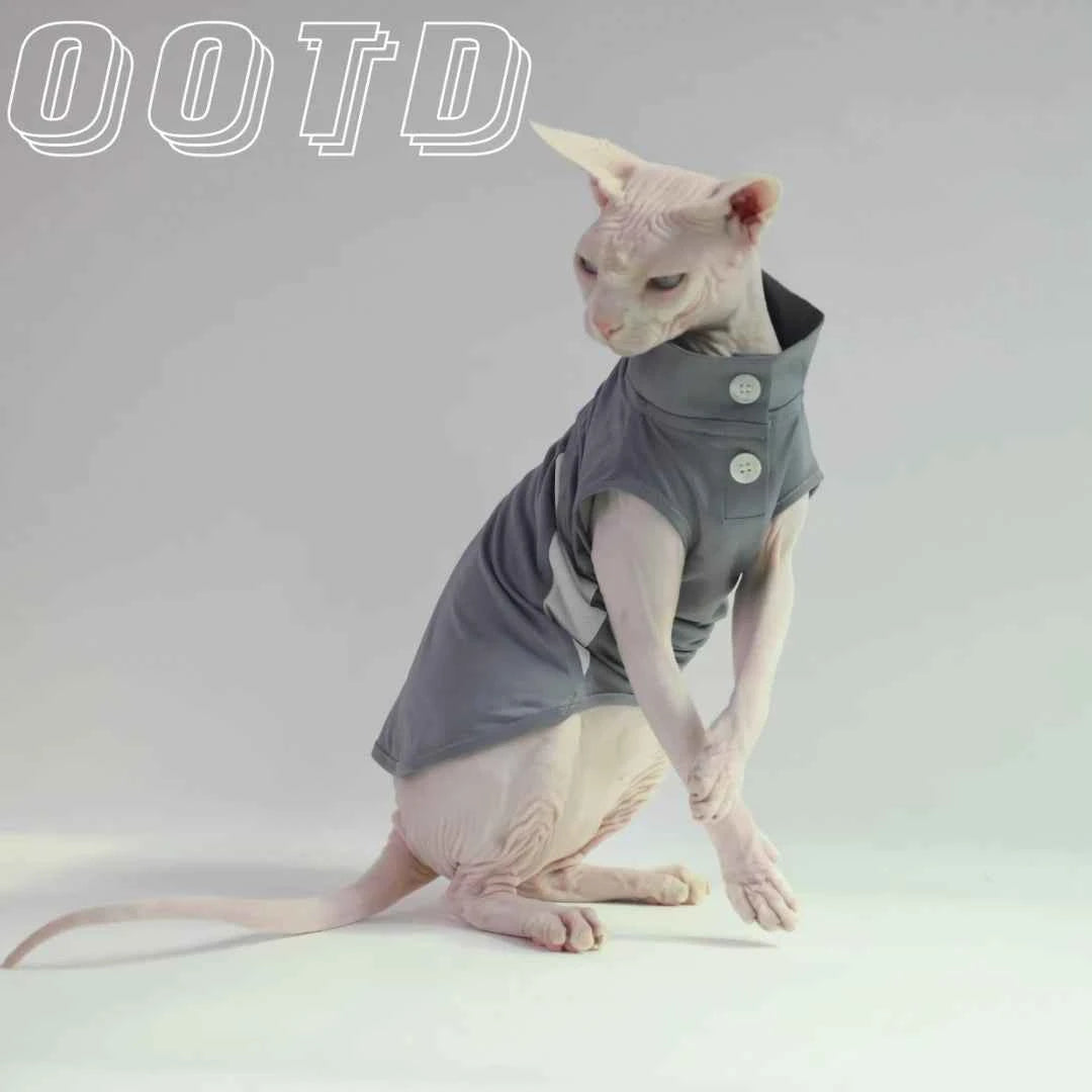 Sunproof Cooling Breathable UV Protection Thin Clothes for Sphynx Devon Rex Abyssinian Cats