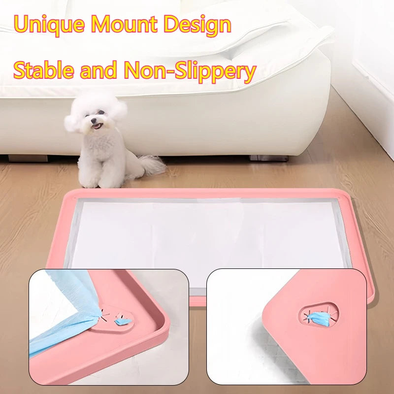 Dog Pad Holder Tray Silicon Wee Pad for Training, No Spill Pee Pad for Dogs - Easy to Clean and Store Perfect for Dog Potty Tray