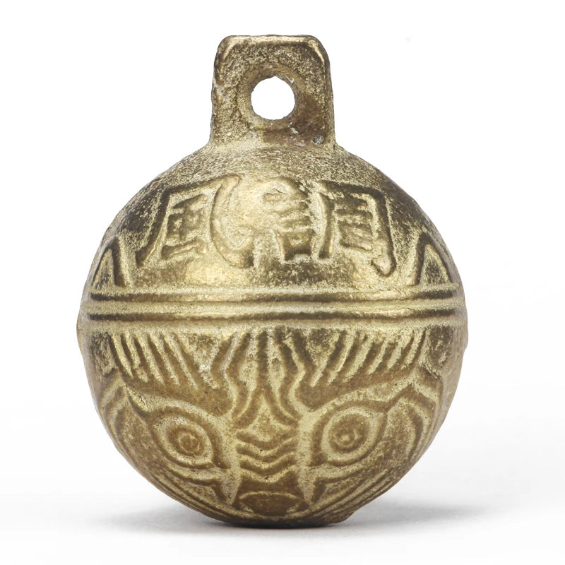 1pcs Bell Pet Tiger Head Copper Bell Dog Bell Cat Dog Collar Necklace Pendant Handmade Material Charms