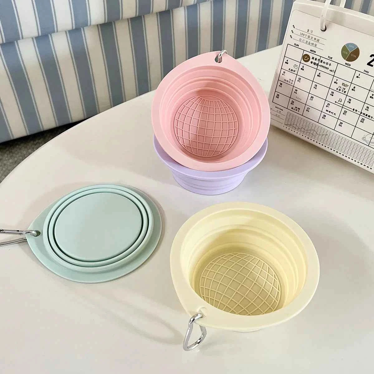 Pet Collapsible Bowl Portable Travel Dog Cat Water Food Bowl Foldable Outdoor Walking Feeding Bowl Lightweight Puppy Kitten