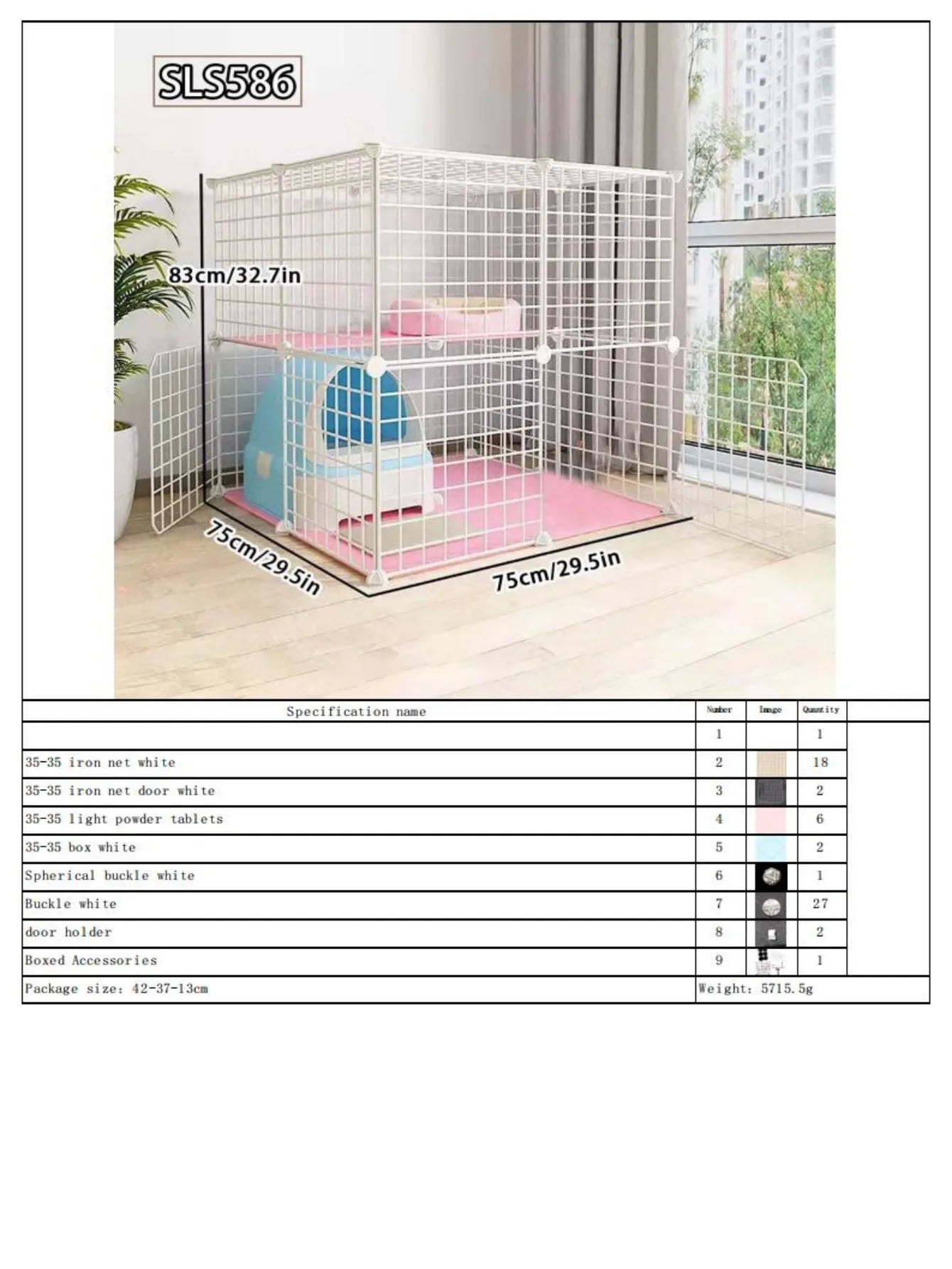 Cat Cage for Home Use, Indoor Pet Cat Large Space, Luxurious Small Cat House, Three-Story Multi-Cat Portable Assembly Empty Cage - Play Paws Toys