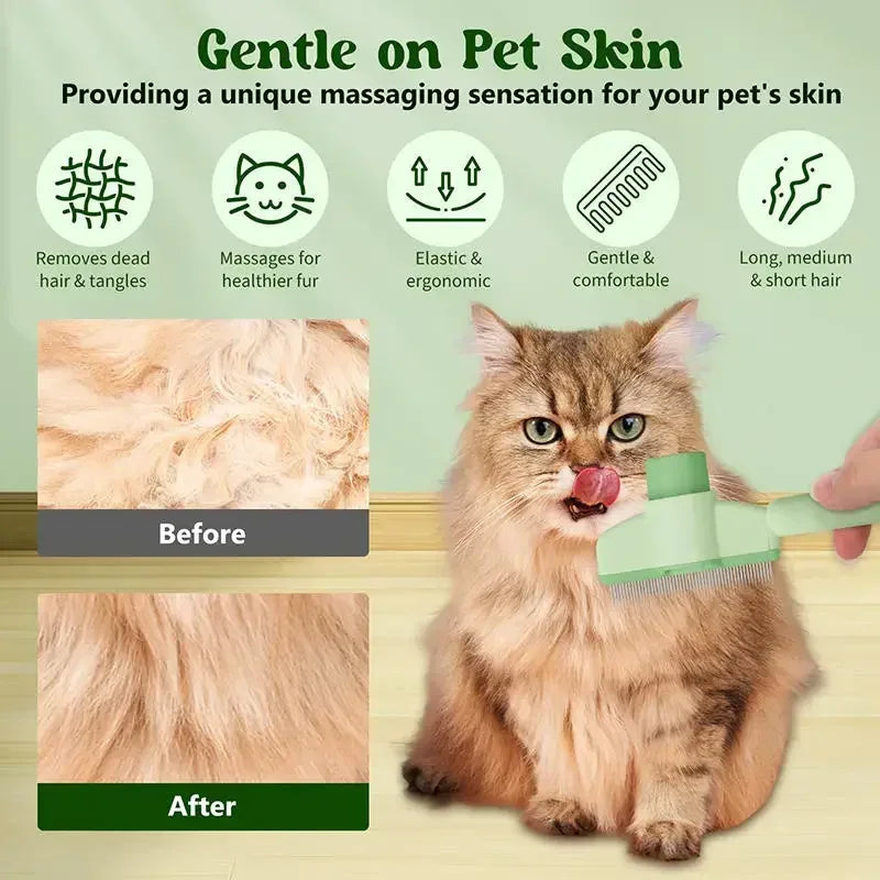 Pet Hair Remover Kit Multifunction Dog Steamy Brush Massager Spray Hair Removal Cat Grooming Comb Dogs Hair Cleaning