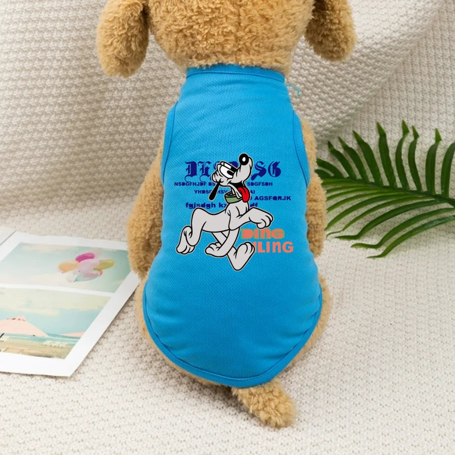 1PC  Bruto print pet sleeveless T-shirt, soft and breathable round neck pet vest