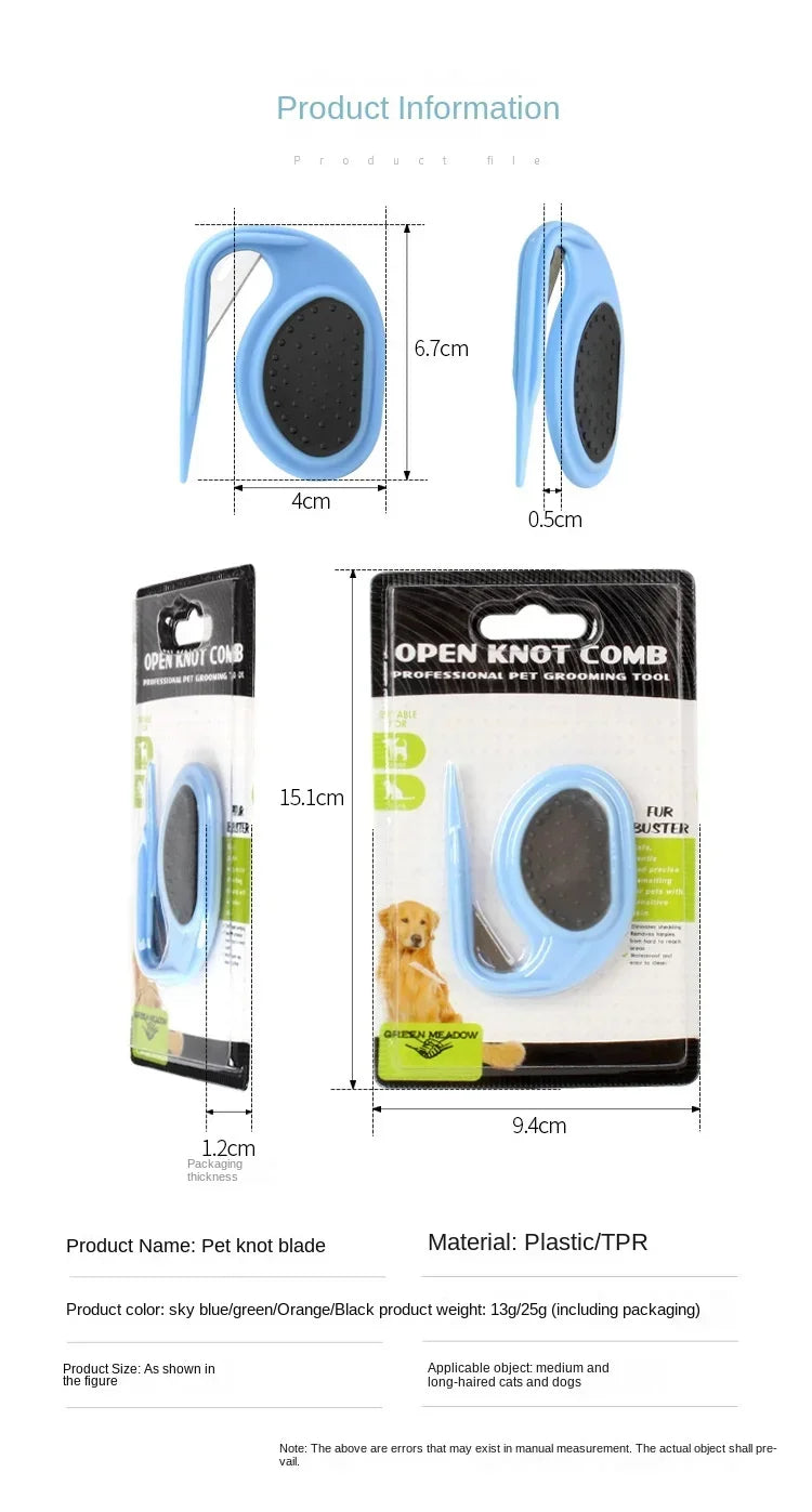 Pet Knotting Blade Comb Cat and Dog Hair Removal Beauty Trimmer Comb Cat Hair Cleaning Brush Cat and Dog Grooming Knotting Tool