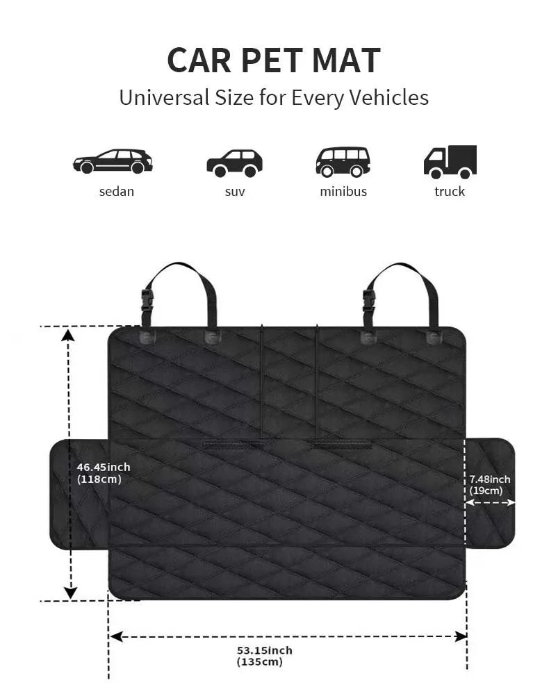 Dog car seat pad for cars trucks SUVs and other vehicles - universal pet rear seat pad for pets - Play Paws Toys
