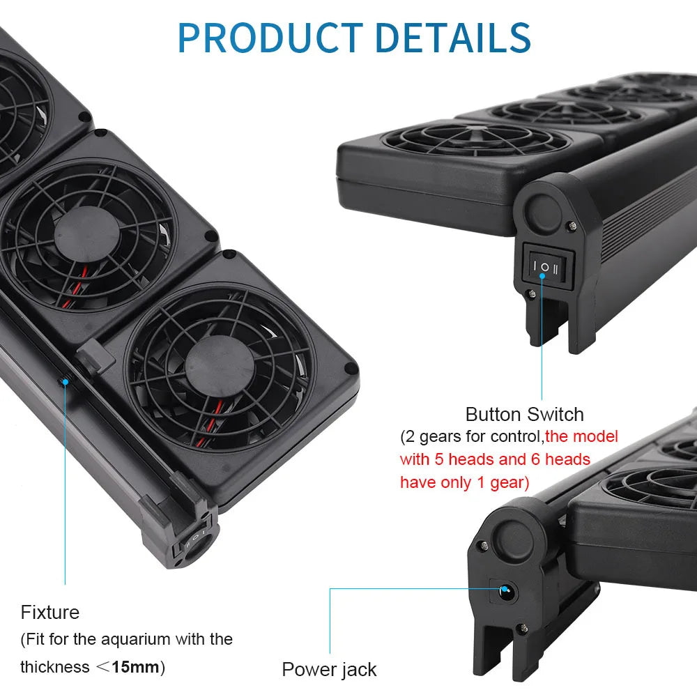Adjustable Cooling Fan Fish Tank Heat Dissipation Cooling Fan Aquarium Farming Grass Tank Shrimp Tank  Aquarium Fan Accessories
