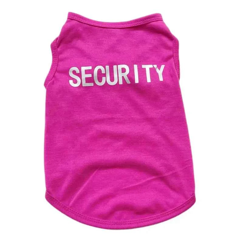 100% Cotton Pet Clothes Cool Cat SECURITY Costume for Cats Small Dogs Spring & Summer Puppy Kitty Cat Vest Top T Shirt Clothing