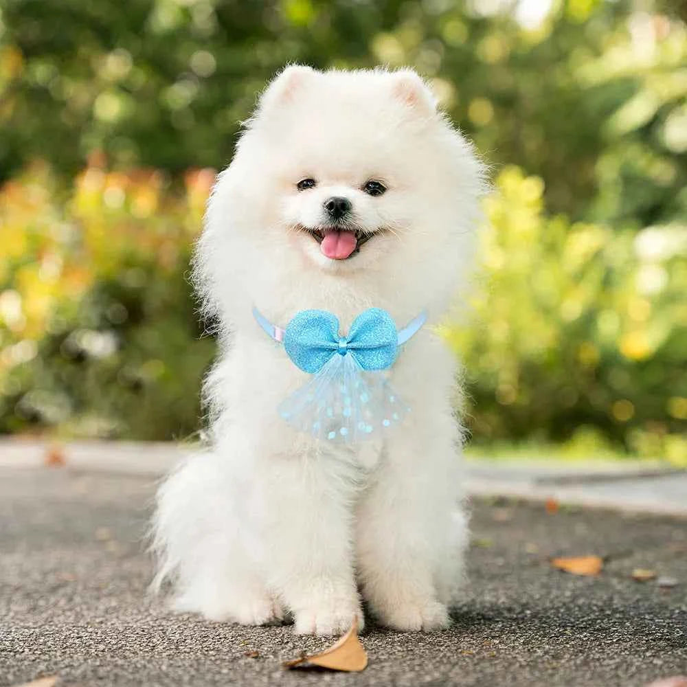 100PCS Spring Dog Bow Tie Cute Lace Dog Grooming Small Dog Cat Bowties Neckties Dogs Pets Grooming Accessories For Small Dogs