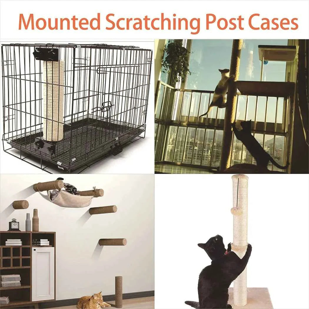 Cat Scratching Post Replacement Sisal Tree Refill Pole with M8 Screw Sisal Scratch Post Replacement Parts and Extension Post