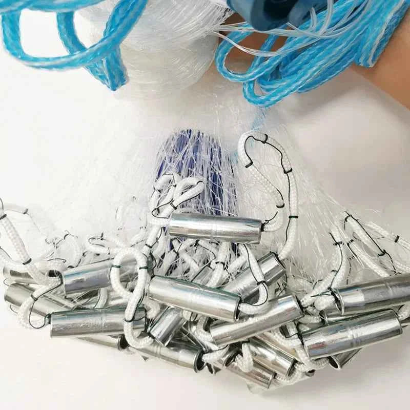 Lawaia Hand Cast Fishing Net Aluminum Ring Monofilament Landing Throw network Iron Pendant American Style Fishing Equipment