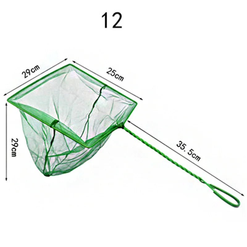 Portable Fish Net Long Handle Square Aquarium Accessories Fishbowl Landing Net Fishing Net Outdoors Crab Traps Fishing Tools