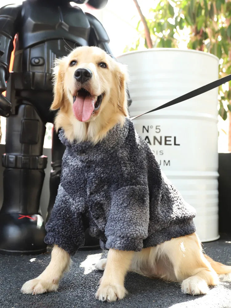HOOPET 3XL-7XL Winter Thick Big Dog Clothes Lambs Wool Jacket for Medium Large Dogs Windproof Coat Pet Accessories
