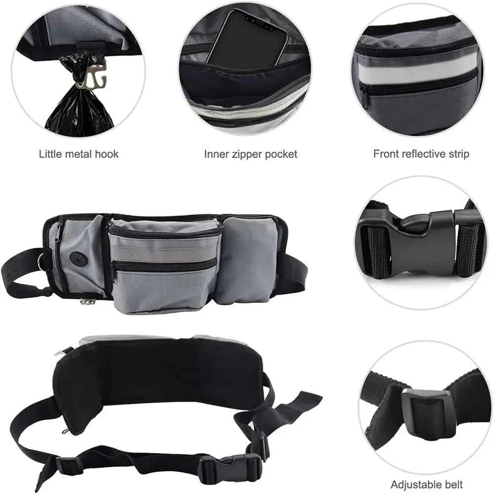 Dog Outdoor Training Waist Bag Multi-functional Dog Feeding Snack Bag Portable Walking Travel Dogs Treat Pouch With D Ring