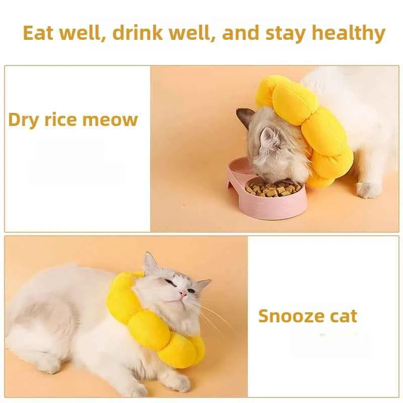Pet Elizabethan Collar Cat Postoperative Soft Sunflower Shaped Cotton Pet Collar Cat Puppy Neck Ring Pet Spayed Soft Headgeart