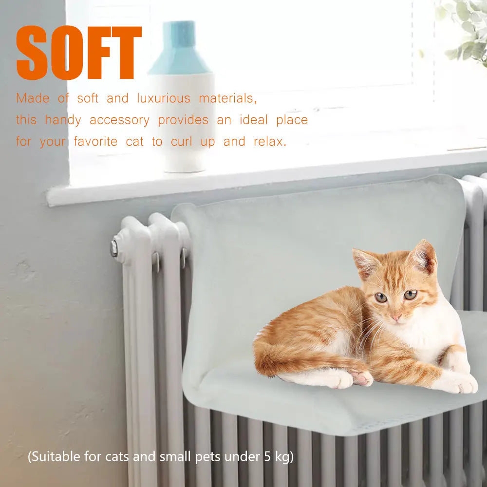 Cat Radiator Bed Hanging Cat Cradle Hammock Small Pet Animal Hanging  Bed with Metal Frame Luxury Warm Fleece Basket for Cats - Play Paws Toys