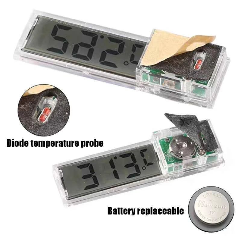 1PC Aquarium Thermometer Electronic LCD Digital Fish Tank Temperature Measurement Fish Tank Temp Meter Aquarium Accessories